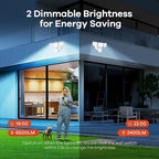OREiN 10000LM Super Bright LED Flood Light Outdoor, Hardwired Motion Sensor Floodlight, 180°/75FT Detection, 4 Lighting Modes, IP65 Waterproof, Covers 8,000 sq.ft, Patio, Driveway, Backyard, Garage