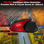 Motorcycle Helmet Headset Support 8 Riders Group Intercom Communication System X8 Intercom with Music Sharing/HiFi Sound/3 EQ Music Modes/DSP&CVC Noise Cancellation/IP67/FM Radio/Wake up Siri - 1 Pack