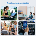 2025 Upgraded Airplane Bluetooth 5.4 Transmitter with Qualcomm Chipset, ElecMoga Airplane Travel Essentials Supports 2 AirPods or Headphones, 2-in-1 AUX Wireless Receiver for Gym, TV, Car, Audio