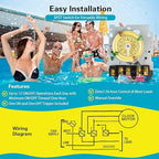 T104 Electromechanical Timer Switch for Lights, Fans, HVAC, 208-277 VAC 40A DPST, 5HP, 12 ON/Off Cycles, Tripper Included – Heavy Duty Pool Timer
