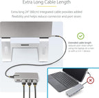 StarTech.com USB-C Docking Station for Windows and ChromeOS, Triple 4K HDMI DP Video, USB 10Gbps Hub, 100W Laptop Charging, GbE