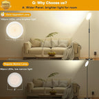 LED Floor Lamp, Bright 36W 3600LM Standing Lamp 350W Equivalent with Remote & Touch Control, Modern Torchiere Floor Lamp with 2700K-6500K Stepless Dimming, 69" Tall Lamp for Living Room Bedroom Office