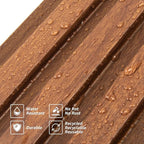 Art3d Slat Wall Panels, WPC Soundproof 3D Wall Paneling for Interior Wall Decor, TV Background, 8-Pack 96 x 6 in. Teak