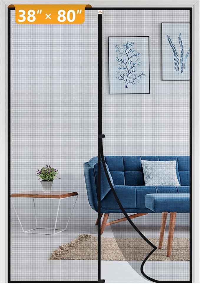 Yotache Magnet Screen Door Fits Door Size 38 x 80, Screen Size 40" x 81" Patio Screen High Transparent Hands Free Entry Great for Pet and Kid