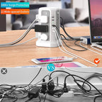 PASSUS Surge Protector Power Strip with USB C Port,10FT Extension Cord with 12 AC Outlets, Power Strips with Surge Protection for Home Office DormRoom
