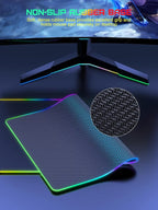 TopMade Wireless Charging Mouse Pad, RGB Gaming Mousepad Home Office Desk Pad, 31.5” x 15.8” XXL Large Desk Mat, Waterproof Keyboard Pad, Black (Includes 20W PD Power Adapter & 6.56ft Woven Cable)