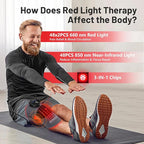 Red Light Therapy Knee Brace &Vibration Knee Massage, 660nm & 850nm Rechargeable Near Infrared Light Therapy Device for Knee/Elbow/Shoulder for Cordless Use, Gray.