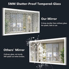 YEELAIT 44x36 Inch LED Bathroom Mirror with Lights (Front Lit and Backlit) Black Framed Lighted Vanity Mirror for Bathroom Wall Dimmable Anti-Fog Memory Tempered Glass Horizontal/Vertical