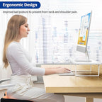 BESIGN MS01 Monitor Stand Riser, Height Adjustable Laptop Stand, Computer Monitor Stand for Monitor, Computer,Laptop,Printer (White)