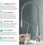 KRAUS Oletto 2-in-1 Commercial Style Pull-Down Single Handle Water Filter Kitchen Faucet for Reverse Osmosis or Water Filtration System in Spot-Free Antique Champagne Bronze, KFF-2631SFACB
