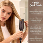 Inovocare Upgraded Automatic Rotating Curling Iron - CurlPro Plus Long Barrel Curling Wand for Long Hair, Ceramic Hair Curler for Women, Anti-Scald, Tangle-Free, 600M Ionic, Dual Voltage (Dark Grey)
