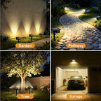 btfarm Solar Spot Lights Outdoor Waterproof, 4 Pack/3 Modes Motion Sensor Lights, Solar Powered Spotlights 2-in-1 Auto On/Off for Outside Pathway Yard Garden Landscape Lighting, Warm White