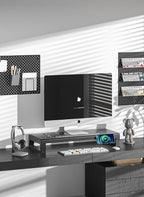 GECKOSTROLL Computer monitor stand Laptop Desk Shelf & Monitor Riser ，21.6 inches,22W charging , 2 USB 3.0 , and 1 USB 2.0， Monitors/PC/Laptop/Computer Space Saver Organizer ，Heavy Duty Gift Gaming Studio Office (USB Hub Fast Charging Version, 550mm)