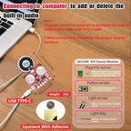 Sound Module, JRGKJCP 16MB Push Button, Magnetron,Light Control Activated Recordable Voice Sound Chip Module with Light Strip,Speaker,for Greeting Card Audiobook, Xmas Presents Boxes, Kids's Toys.