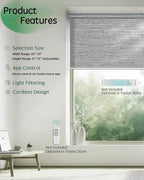 Yoolax Motorized Blinds App Control, Light Filtering Motorized Shades for Windows, Cordless Automatic Roller Shades for Bedroom Living Room Office(Light Filtering Jacquard Gray, 46" W x 72" H)