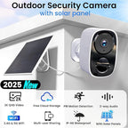 HITELLARCAM 2025 Upgraded 2K Security Cameras Wireless Outdoor with Solar Panels, Free Cloud Storage, AI Motion Detection Spotlight Siren Alarm Outdoor Camera Wireless, 2-Way Talk, IP66 Waterproof