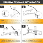 CondoMounts EDA1452 Universal Wall Mounting Anchors | Steel | NO Stud | Metal | TV Mount Metal | Holds 90lbs | Includes 50 Elephant Anchor Set & 1 Titanium Drill Bit