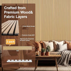 Yuzzy Wood Panels for Wall - 9 Feet Teak Wood Slat Acoustic Panels 2 PCS - Modern Sound Absorbing Wall Panels for Interior Wall Decor for Home, Office, Studio