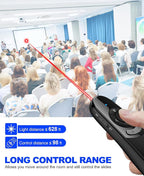DinoFire USB Type C Wireless Presentation Clicker, BT&RF 2.4GHz Dual Modes Presenter Remote for PowerPoint Presentations Compatible with Bluetooth-Enabled Laptops Desktop Computers