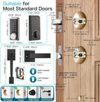 Keyless Entry Door Lock Deadbolt with Handle Set, Smart Locks for Front Door, Digital Door Lock with Keypad Set, Door Code Lock with Touchscreen, Compatible with Alexa, Satin Nickel