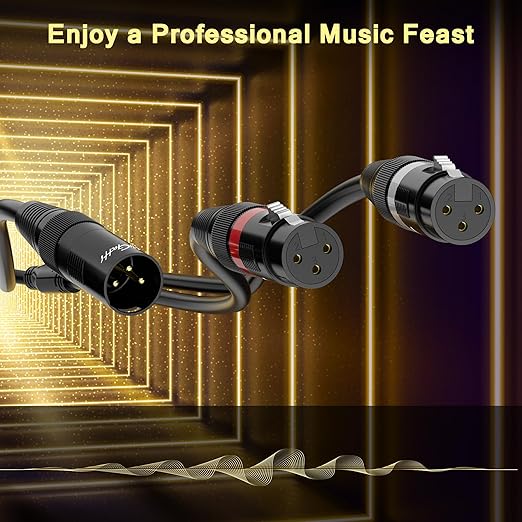 Mygatti XLR Splitter Y-XLR Cable 10 FT, Gold-Plated 3-Pin XLR Male to Dual XLR Female Patch Y Cable, Bi-Directional Balanced Microphone Adapter Cord, 1 XLR to 2 XLR Cable, Oxygen-Free Copper