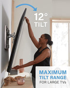 SANUS Tilting TV Wall Mount for 42" to 90" TVs - Universal Wall Mount TV Bracket w/ Low Profile & 12 degree Tilt - DIY Install w/ Included Hardware