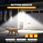 LUTEC 32W 3500 Lumen LED Security Lights Motion Sensor Light Outdoor, 5000K Daylight, IP65 Waterproof, Dusk to Dawn, Hardwired Motion Detector Flood Light for Garage, Yard, Porch-Black