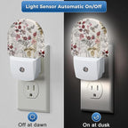 YESPOAK Night Light,Vintage Flower Butterfly Night Lights Plug Into Wall,Dusk to Dawn Sensor for Bedroom,Bathroom and Living Room for Women/Girls Gifts