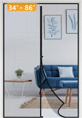 Yotache Magnetic Screen Door Fits 34 x 86 Doors, Screen Size 36" x 87" High-Density Fiberglass Mesh with Powerful Magnets for Front Back Doors Black