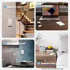 Avorecta Wireless Light Switch and Receiver Kit(1v1), Self-Powered (No Battery Required) Remote Control Lighting Switch, No WiFi Needed, for Indoor Outdoor Light Fixtures