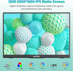 InnoView 16" 2.5K 120Hz Portable Monitor Built-in Speakers and Kickstand & VESA 100% sRGB QHD 400 Nits | 2 Type-C & HDMI | Eye Care | Travel Monitor for Laptop/Switch/PS5/Xbox (Adapter Excluded)