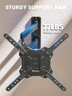 USX STAR UL Listed Full Motion TV Wall Mount for 26-60 Inch TV Mounts Up to 77 lbs, Max VESA 400x400mm, Wall Mount TV Bracket with Swivel, Tilting, Leveling Adjust & Extendable Arm