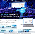 Wireless HDMI Transmitter and Receiver 328ft/100m Extender 4K Decode Input 1080P Output Plug&Play Portable 2.4G/5.8G for Video and Audio to Monitor from PC/Projector/TV Box,with LED Display