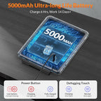 EASEHOLD Shower Mirror Fogless for Shaving, Heated LED Mirror with 3 Color Lights, Adjustable Anti Fog Razor Holder and Storage Tray, 5000mAh Rechargeable Light Up Mirror Bathroom for Men