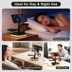 3 in 1 Charging Station for Apple Devices, Fast Charging Magsafe Charger Stand with LED Light and 20W PD Adapter, Wireless Nightstand Charger for iPhone17/16/15/14/13/12 Series,AirPods,iWatch and More