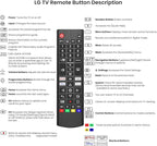 Universal Remote Control for LG Smart TV, Replacement Remove for LG Original AKB75095308 (Without Battery)