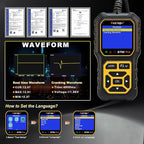 Acclope BT60 Pro Car Battery Tester, Digital Analyzer with Cloud Printing, 100-3000 CCA Range for 6V/12V/24V AGM, Lithium, Gel Batteries, Automotive Charging System