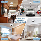 3 Pack Interconnected Smoke and CO Alarm with LCD Screen, 85dB Audible & Visual Alert, RF Sync Network, Battery Powered, Ideal for Multi-Room Setup in Home, Office, RV