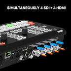 Osee GoStream Duet 8 ISO, 8 Channels Video Switcher with 4 4K-HDMI, 4 SDI, and 4 NDI HX/ 4 SRT/ 4 RTMP/ 2 Webcam. 2 XLR Audio, 8 Layouts, Isolated Recording, Podcast Unit for YouTube, Facebook