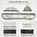 Gimars 17.3'' Extended Keyboard Wrist Rest Pad with 63D High-Density, Firm Memory Foam, Anti-Slip Rubber Base and Ergonomic Design for Typing Pain Relief,Office,Gaming,Computer, Laptop,Cloud Gray Gold