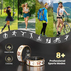 Enamel Craft Smart Ring for Women & Men - No Subscription Fee Fitness Tracker with Sleep Tracking, Heart Rate, SpO2 - IP68 Waterproof for iPhone Android - Activity Tracker, Remote Camera Size9