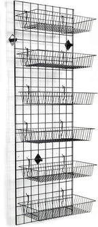NEESEEYEE Heavy Duty Commercial Grade Gridwall Panels – Grid Panel for Any Retail Display, 2’ Width x 5’ Height, 3 Gridwall Panels Per Carton (Black Finish)