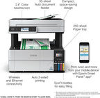 Epson EcoTank Pro ET-5150 Wireless Color All-in-One Supertank Printer with Scanner, Copier, Plus Auto Document Feeder, Large, White