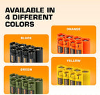 Storacell AA + AAA Combo Battery Storage Caddy and Dispenser, Yellow, Holds 4 AA + 4 AAA Batteries (Not Included), Durable & Compact Design, The Original Battery Caddy, Made in The USA
