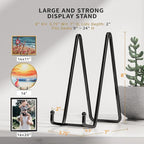 IPAME 4 Pack 8 Inch Large Plate Stands for Display - Metal Square Wire Plate Holder Display Stand + Picture Stand for Book, Platter, Plaque, Photo Easel