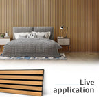 Art3d 6-Pack Acoustic Wood Slat Wall Panels for Interior Decor, 3D Fluted Sound Absorbing Wood Paneling for Accent Wall Ceiling Kitchen Living Room Bedroom Office, 94.5 x 7.9 inch Warm Teak