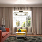 LYICYIU 23.6" Round Crysrtal Stainless Steel Pendant Lamp,3Color LED Dimmable Flush Mount Crystal Chandelier Light with Remote Control for Bedroom,Living Room, Island Entryway,Hallway Foyer (Hanging)