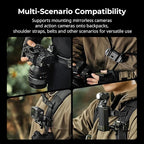 SMALLRIG Universal Three-in-One Camera Clip Kit, Quick Release System, Backpack Clamp for Mirrorless/DSLR, for Action Cameras, for DJI Pocket 3, Backpack Strap Clip Kit for Arca-Swiss - 5655