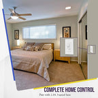 ENERLITES 3 Speed Ceiling Fan Control and LED Dimmer Light Switch, 2.5A Single Pole Light Fan Switch, 300W Incandescent Load, No Neutral Wire Required, 17001-F3-W, White