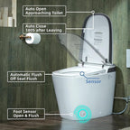 WOODBRIDGE Smart Toilet with Auto Open/Close,1000g MaP Flush Score,Foam Shield,Foot Sensor, Movement Drying,Auto Flush,ADA Height,Blackout Flush,Heated Seat,One Piece Toilet with Tank Built in